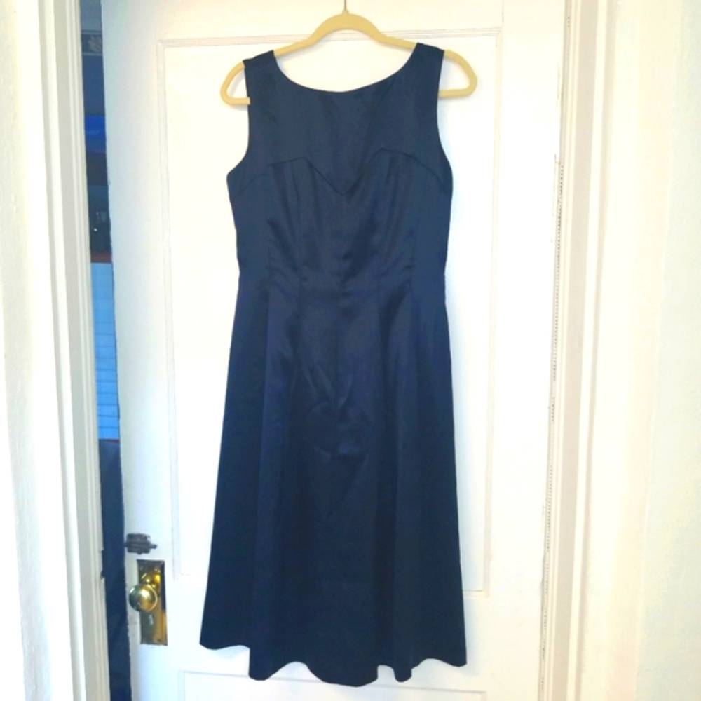 Brooks Brothers Silk Navy Blue Dress